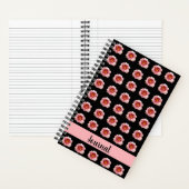 Carnet Pink Daylily Bloom sur le modèle floral noir (À l'intérieur)