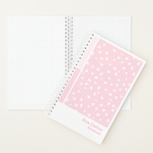 Carnet Pink Ditsy Floral Vertical Palette Notebook (À l'intérieur)