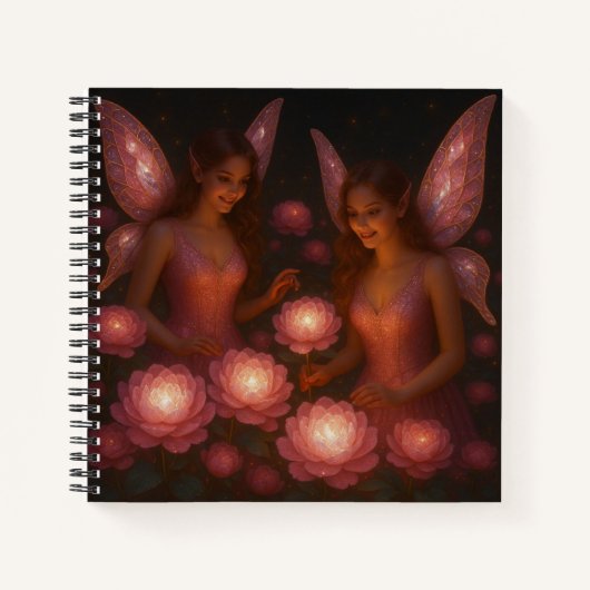 Carnet Pink Fairy Gift Romantic Fantasy Floral (Devant)