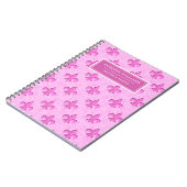 Carnet Pink Fleur De Lis Motif Nom Personnalisé (Côté gauche)