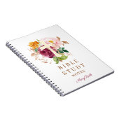 Carnet Pink Floral Cross Personalized Bible Study (Côté Droit)