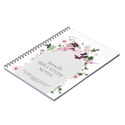 Carnet Pink Floral Personalized Bible Study (Côté gauche)