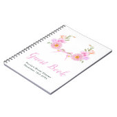 Carnet Pink Floral Ribbon Bridal Shower Guest Book (Côté gauche)