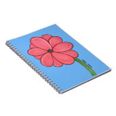 Carnet Pink Flower Full with Blue background (Côté Droit)