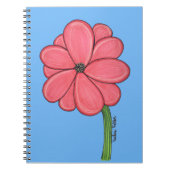 Carnet Pink Flower Full with Blue background (Devant)