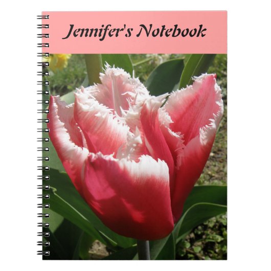 Carnet Pink Fringed Tulip Customizable Notebook (Devant)