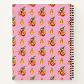 Carnet Pink Funny Firefighter Chili Et Flame Motif (Dos)