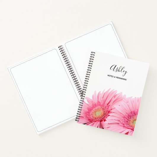 Carnet Pink Gerbera Daisies Elegant Photo (Intérieur)