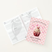 Carnet Pink Gingham Faux Crochet Cupcake Bakery  (Intérieur)