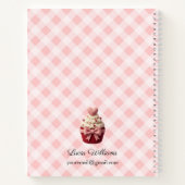 Carnet Pink Gingham Faux Crochet Cupcake Bakery  (Dos)