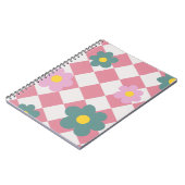 Carnet Pink Gingham Floral Pattern – Retro Cute Flower (Côté gauche)