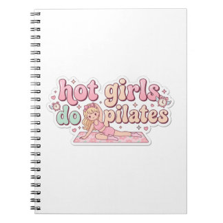 Carnet Pink Girly Fitness Planner, Pilates Girl Gift