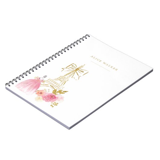 Carnet Pink Gold Parisian Chic Monogram (Côté gauche)