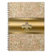 Carnet Pink & Gold Sparktery Fleur de lis (Devant)