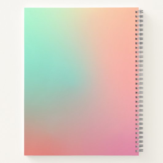 Carnet Pink Green Pastel Ombre Gradient Nom Abstrait (Dos)