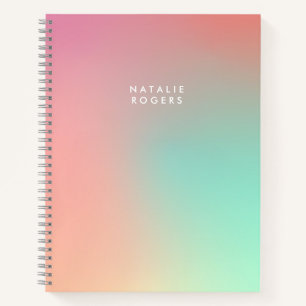 Carnet Pink Green Pastel Ombre Gradient Nom Abstrait