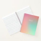 Carnet Pink Green Pastel Ombre Gradient Nom Abstrait (Intérieur)