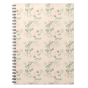 Carnet Pink Green Retro Y2K les années 70 Fleur Motif
