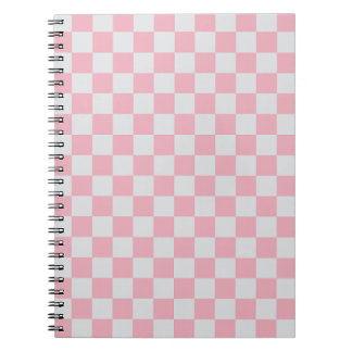 Carnet Pink + Grey Check À damiers Checkerboard Motif