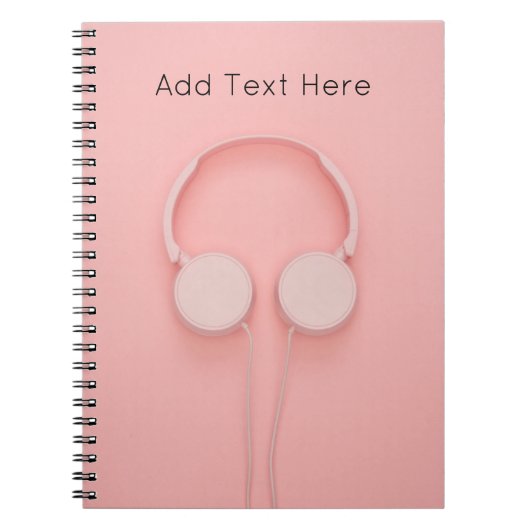 Carnet Pink Headphones with Wires (Devant)