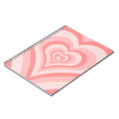 Carnet Pink Heart Gradient Pattern – Cute Girly Love (Côté gauche)