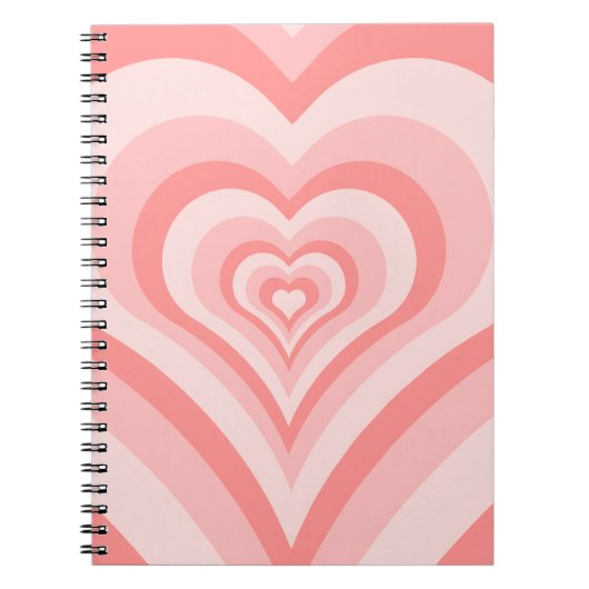 Carnet Pink Heart Gradient Pattern – Cute Girly Love (Devant)