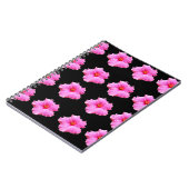 Carnet Pink Hibiscus Flowers On Black, (Côté gauche)