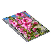 Carnet Pink hollyhocks fleurs carte postale autocollant c (Côté Droit)