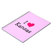 Carnet Pink I Love Kansas (Côté gauche)