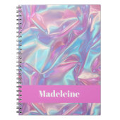 Carnet Pink Iridescent Holographic Custom Name (Devant)