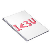 Carnet Pink Je t'aime typographie élément design (Côté Droit)