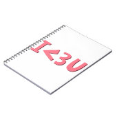 Carnet Pink Je t'aime typographie élément design (Côté gauche)