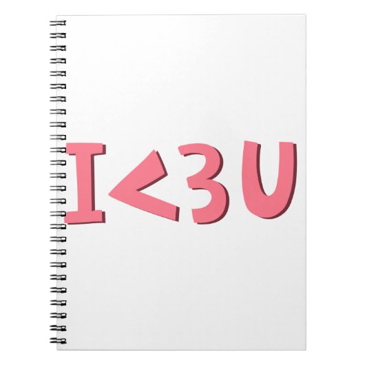 Carnet Pink Je t'aime typographie élément design (Devant)