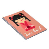 Carnet Pink Kokeshi poupées japonaises (Côté Droit)