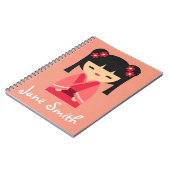Carnet Pink Kokeshi poupées japonaises (Côté gauche)