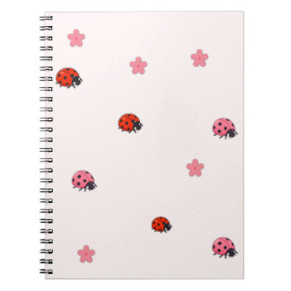 Carnet Pink Ladybug Garden Pattern Notebook