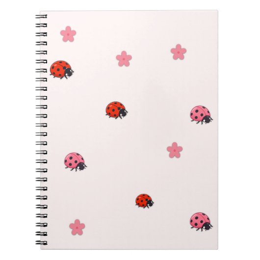 Carnet Pink Ladybug Garden Pattern Notebook (Devant)