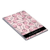 Carnet Pink Lollipops, Heart Lollipops, Lolly, Your Name (Côté Droit)