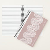 Carnet Pink Lombard Wavy Lines Modern Custom Notebook (À l'intérieur)