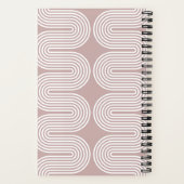 Carnet Pink Lombard Wavy Lines Modern Custom Notebook (Verso)