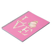 Carnet Pink Love Papillon Floral (Côté gauche)