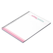 Carnet Pink & Mint Personalized Name Spiral Notebook (Côté gauche)