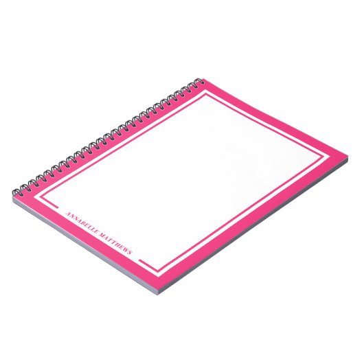 Carnet Pink Name Monogram (Côté gauche)