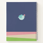 Carnet Pink Navy No Drame Llama Cute Custom Name School (Dos)