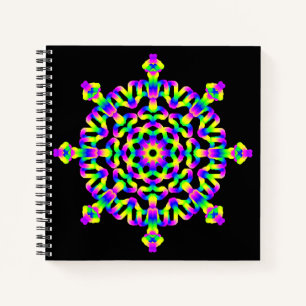 Carnet *~* Pink Neon Blue Mandala en noir