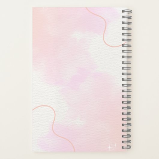 Carnet pink notebook, cute journal, kawaii stationery (Verso)