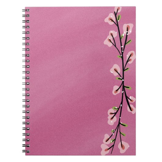 Carnet Pink Notebook with Floral Accent – Cute Aesthetic (Devant)