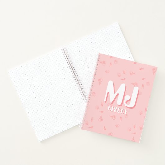 Carnet Pink Notebook with initials (Intérieur)
