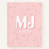 Carnet Pink Notebook with initials (Devant)
