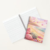Carnet Pink Ocean Beach Shells Flowers Fantasy Landscape (Intérieur)